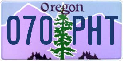 OR license plate 070PHT