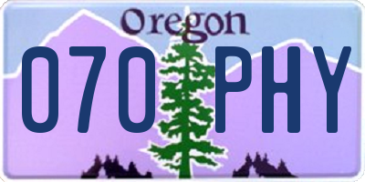 OR license plate 070PHY