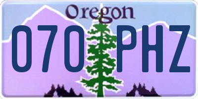 OR license plate 070PHZ