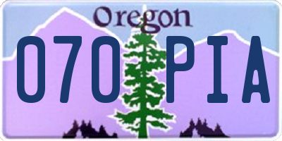 OR license plate 070PIA