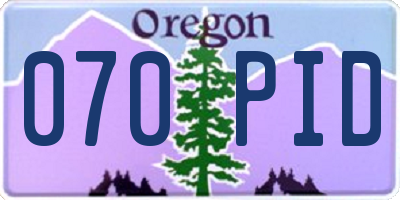 OR license plate 070PID