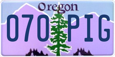 OR license plate 070PIG