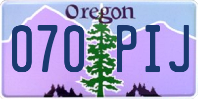 OR license plate 070PIJ
