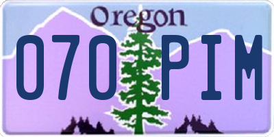OR license plate 070PIM