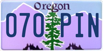 OR license plate 070PIN