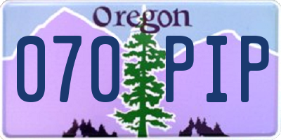 OR license plate 070PIP