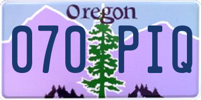 OR license plate 070PIQ