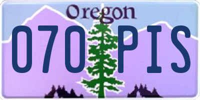 OR license plate 070PIS