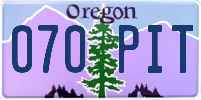 OR license plate 070PIT