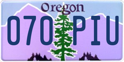 OR license plate 070PIU