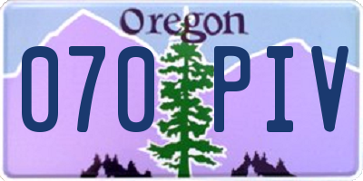 OR license plate 070PIV