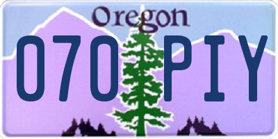 OR license plate 070PIY