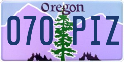 OR license plate 070PIZ