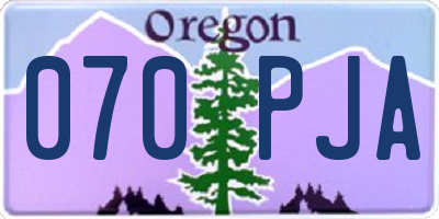 OR license plate 070PJA