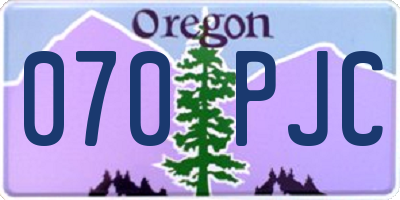 OR license plate 070PJC