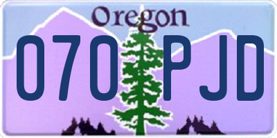OR license plate 070PJD