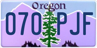 OR license plate 070PJF