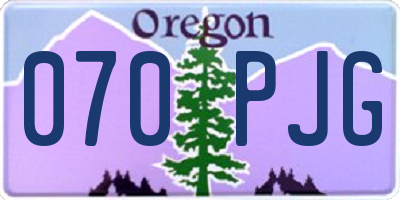 OR license plate 070PJG