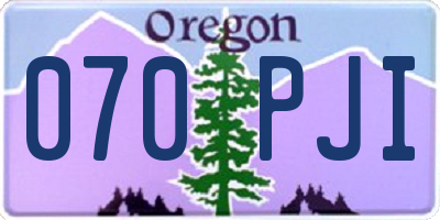OR license plate 070PJI
