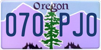 OR license plate 070PJO