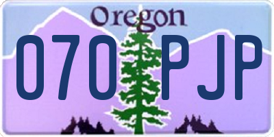 OR license plate 070PJP