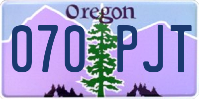 OR license plate 070PJT