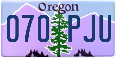 OR license plate 070PJU