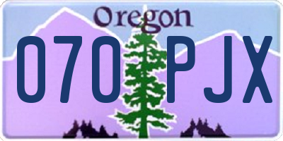 OR license plate 070PJX