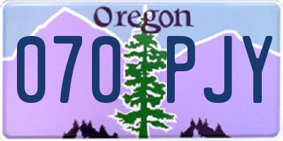 OR license plate 070PJY