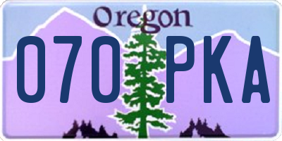 OR license plate 070PKA
