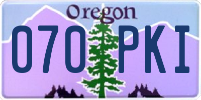 OR license plate 070PKI