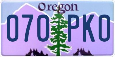 OR license plate 070PKO