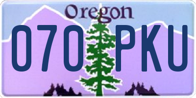 OR license plate 070PKU