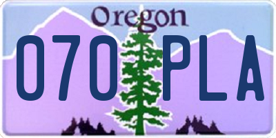 OR license plate 070PLA