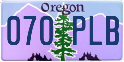OR license plate 070PLB