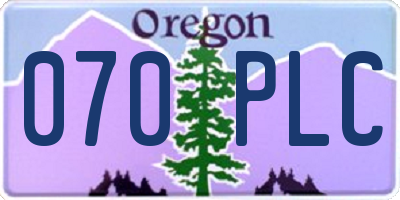 OR license plate 070PLC