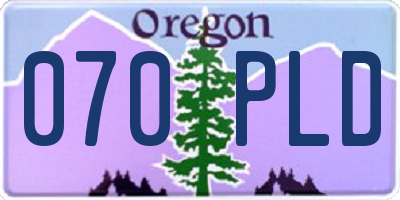 OR license plate 070PLD