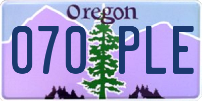 OR license plate 070PLE