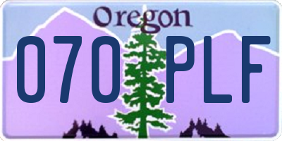 OR license plate 070PLF