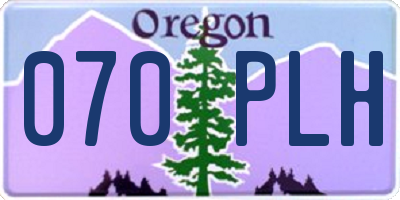 OR license plate 070PLH