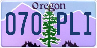 OR license plate 070PLI