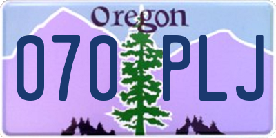 OR license plate 070PLJ