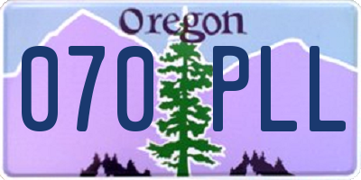 OR license plate 070PLL
