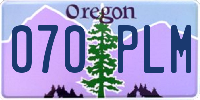 OR license plate 070PLM