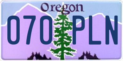 OR license plate 070PLN