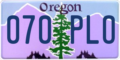 OR license plate 070PLO