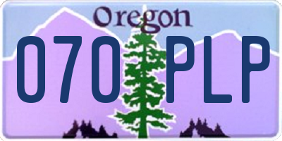 OR license plate 070PLP