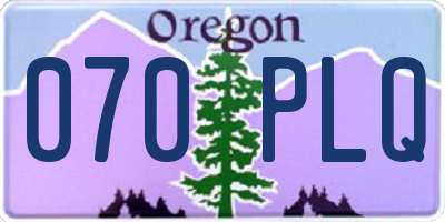 OR license plate 070PLQ