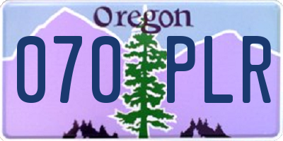 OR license plate 070PLR