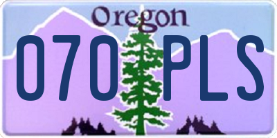 OR license plate 070PLS